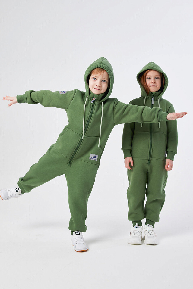 Комбинезон Fresh детский с начесом оливковый