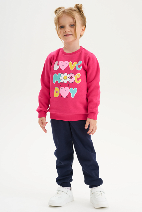 Костюм Kiddy детский с начесом малиновый/темно-синий