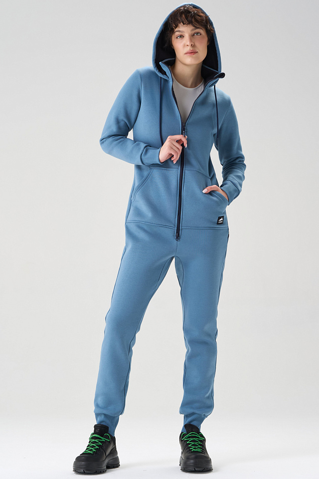 Комбинезон Fresh женский с начесом серо-голубой