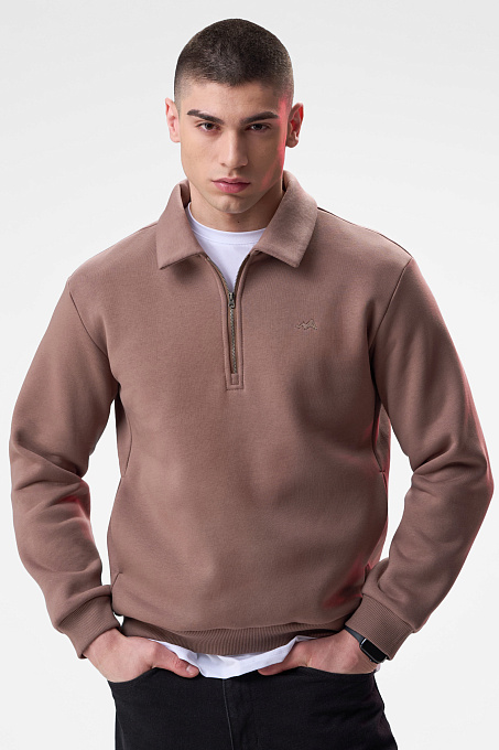 Свитшот мужской полузамок мокко