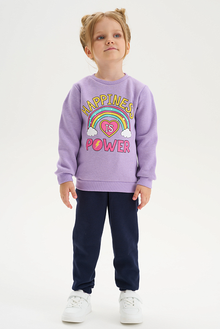 Костюм Kiddy детский с начесом фиолетовый/темно-синий