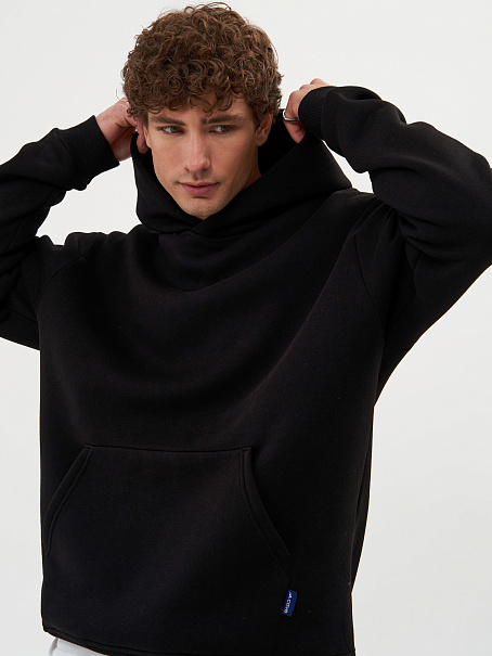 Худи Base мужское с начесом черное