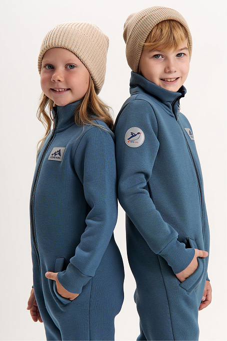 Комбинезон Country детский с начесом серо-голубой