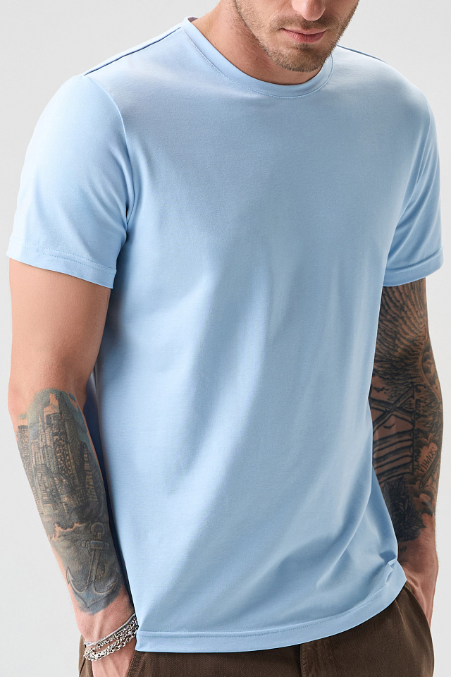 Футболка Basic мужская голубая