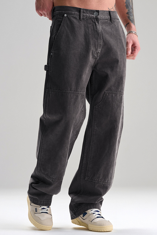 Джинсы Double Knee мужские серые