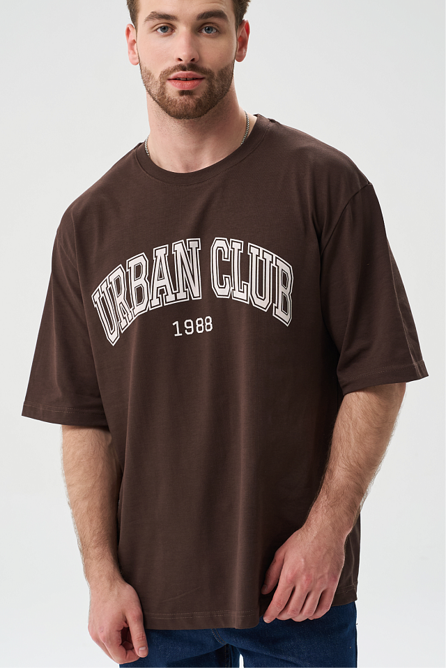 Футболка Oversize мужская коричневая