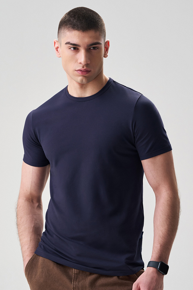 Футболка Basic мужская темно-синяя(КК)