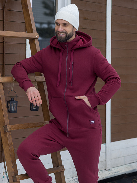 Комбинезон Fresh мужской с начесом бордовый