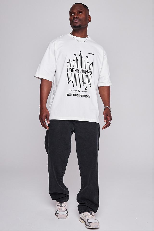Футболка Oversize Urban Nomad мужская молочная