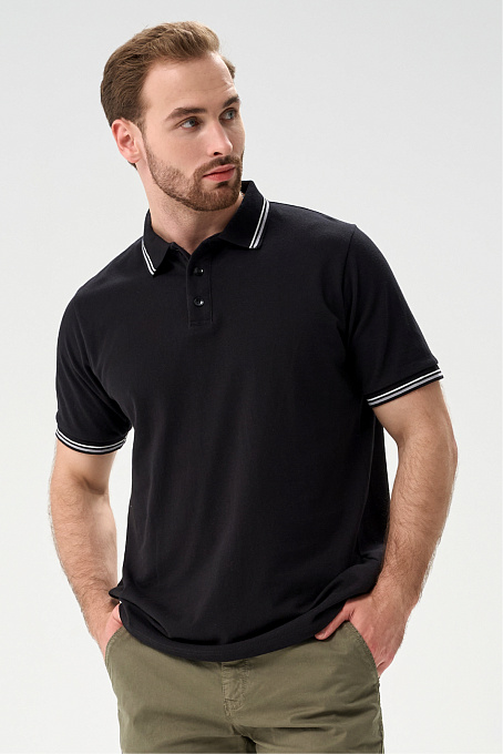 Поло мужское черное