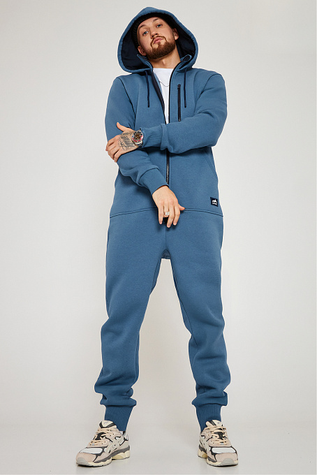 Комбинезон Fresh мужской с начесом серо-голубой