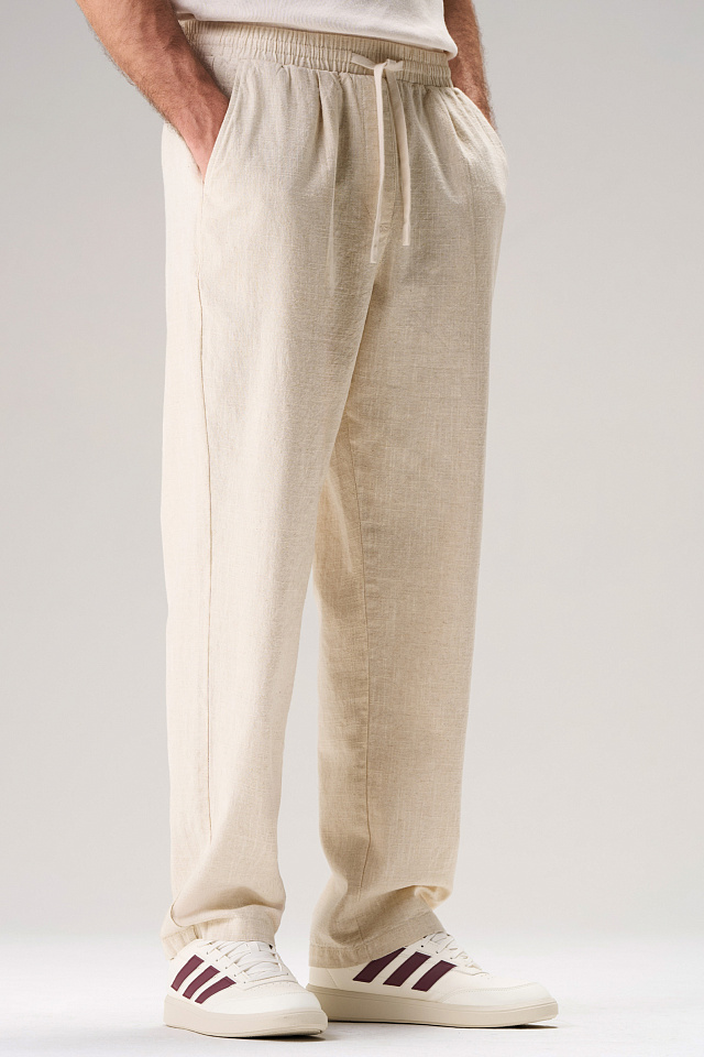 Брюки Flaxy 2.0 мужские льняные светло-бежевые