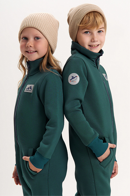 Комбинезон Country детский с начесом темно-зеленый