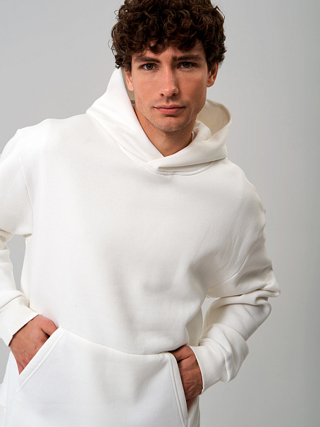 Худи Base мужское с начесом молочное