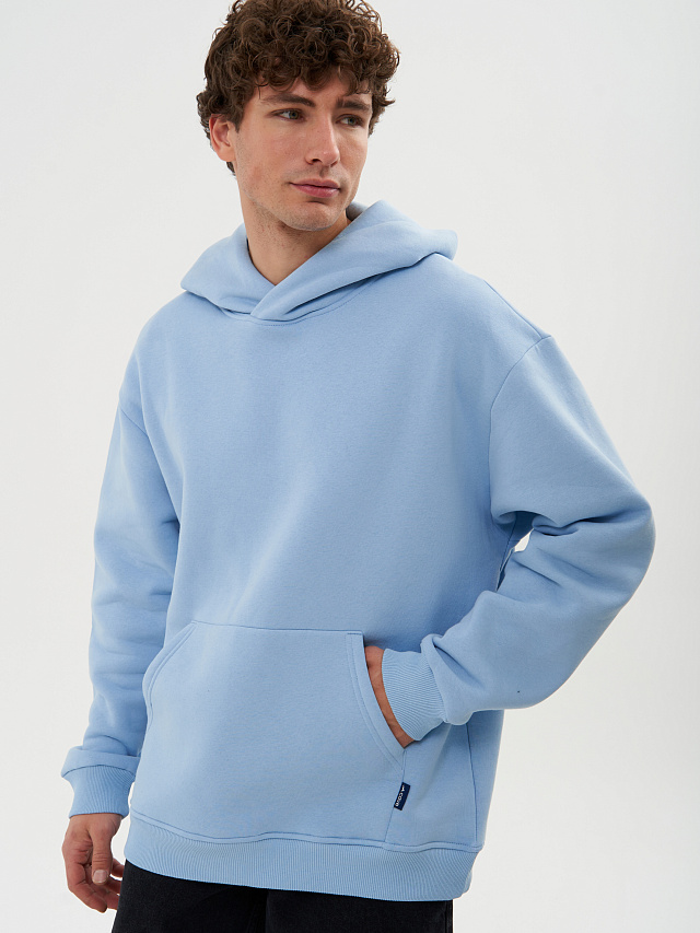 Худи Base мужское с начесом голубое
