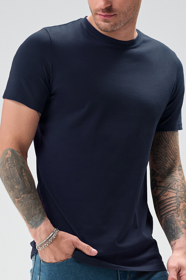 Футболка Basic мужская темно-синяя(КК)