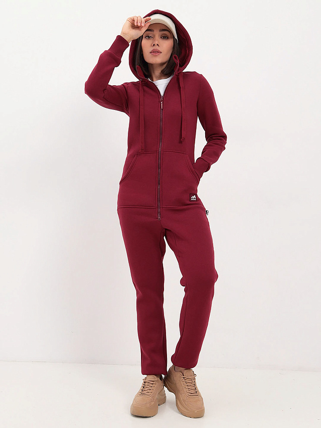 Комбинезон Fresh женский с начесом бордовый