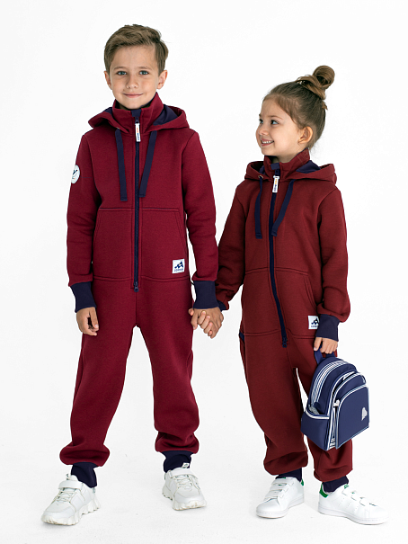 Комбинезон Fresh детский с начесом бордовый