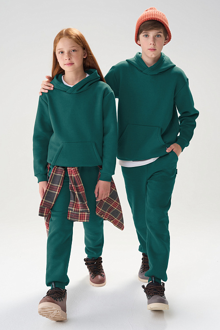 Костюм Weekend для подростков с начесом темно-зеленый