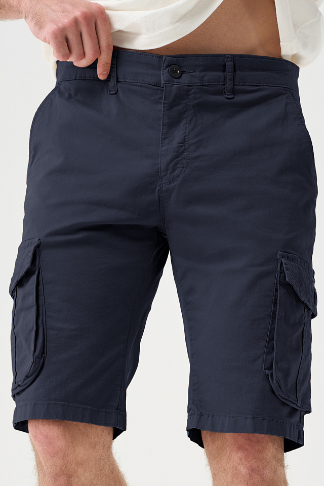 Шорты карго мужские темно-синие
