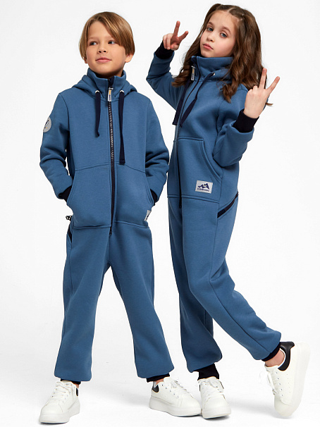 Комбинезон Fresh детский с начесом серо-голубой